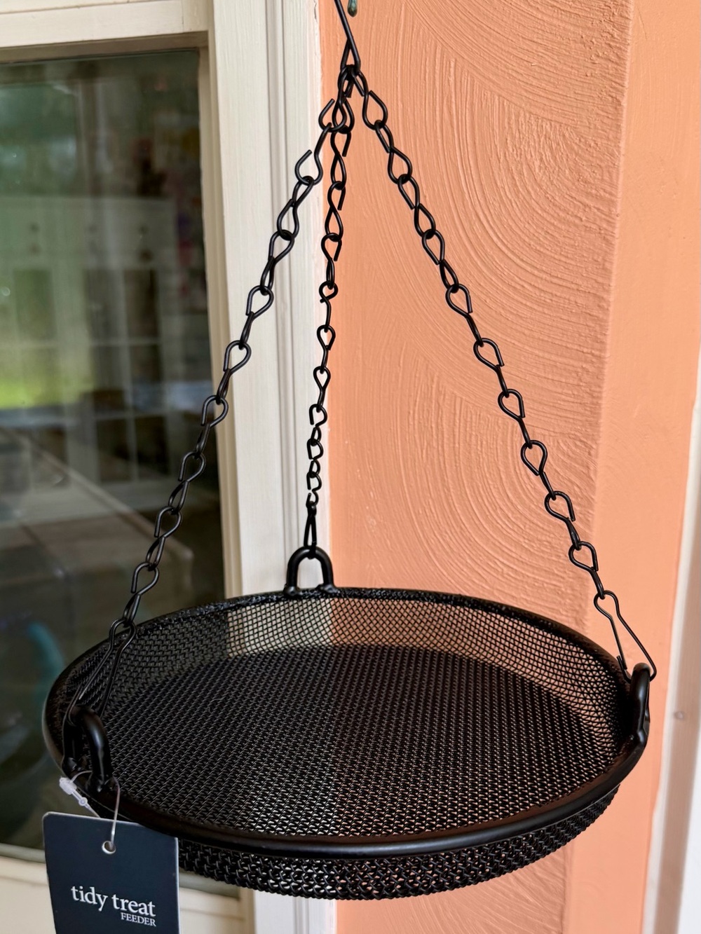 Durable Outdoor 9” Black Hanging Mesh Bird Feeder Tray -New with Tags